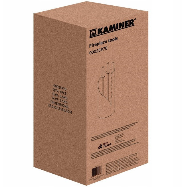 Набір камінних приналежностей 4в1 з підставкою в стилі лофт Kaminer (25970) Нововолинськ - фото 6