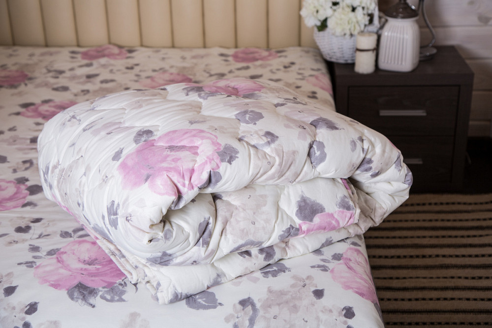 Novita Ковдра Novita 172х205 см антиалергенна двоспальна стьобана з бязі сіра 20-1455 lilac Коломия - фото 1