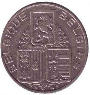 Монета 5 франков. 1938 год, Бельгия. (Belgique-Belgie) Полтава