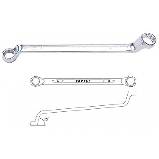 Набір ключів накидних 8 пр. 6х22 мм. 75° Toptul GAAA0810 Винница - изображение 2