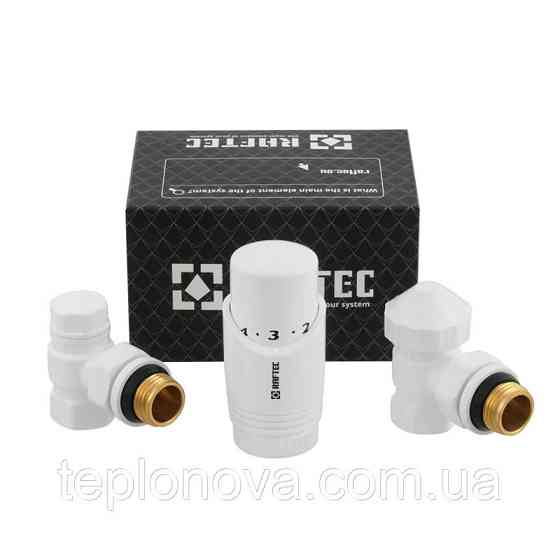 Комплект термостатических клапанов угловой Raftec DKTU11‑W 1/2