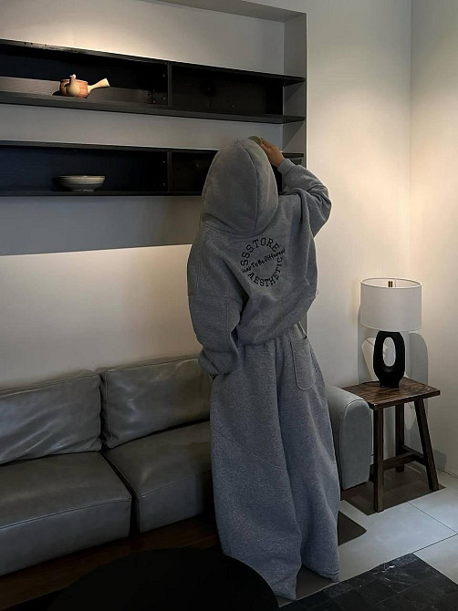 Женский стильный oversize костюм: худи + широкие брюки  тринитка на флисе Одесса - изображение 3