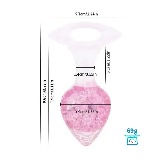 Анальная пробка Liebe Seele Heart-shaped Crystal Anal Plug - Pink Medium Львов