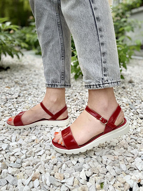 Mermaid Босоніжки жіночі 801 бордові (літо, лак натуральний) (947) 37р.40р. Коломыя - изображение 5