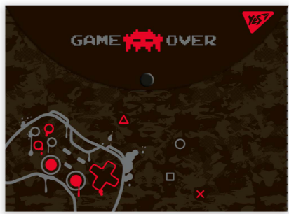 Папка-конверт на кнопці А4 "Yes" Game over пластик, 492008, шт Київ
