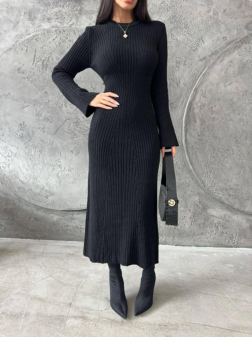 Жіноча базова міді сукня машинна в'язка Одеса - фото 1