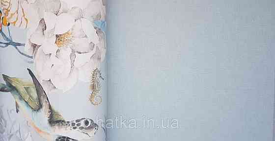 Шпалери флізелінові екологічно чисті Rasch Kids World 0.53х10 однотонні матові бірюзові блакитні Київ