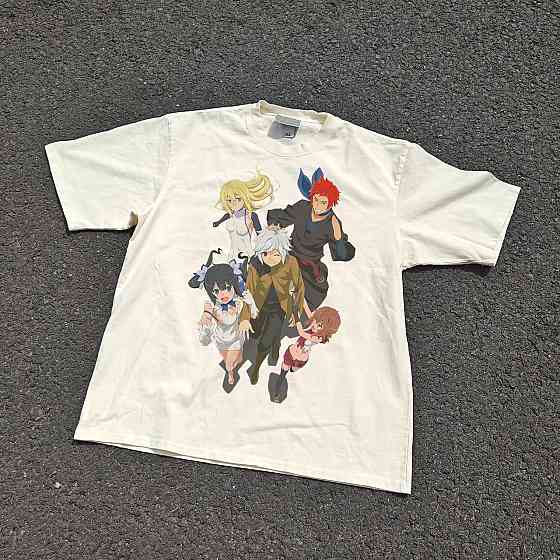 Футболка чоловіча з принтом аніме Аніме Данмакхі Аніме Белл оверсайз (S/M/L) Черний Дніпро