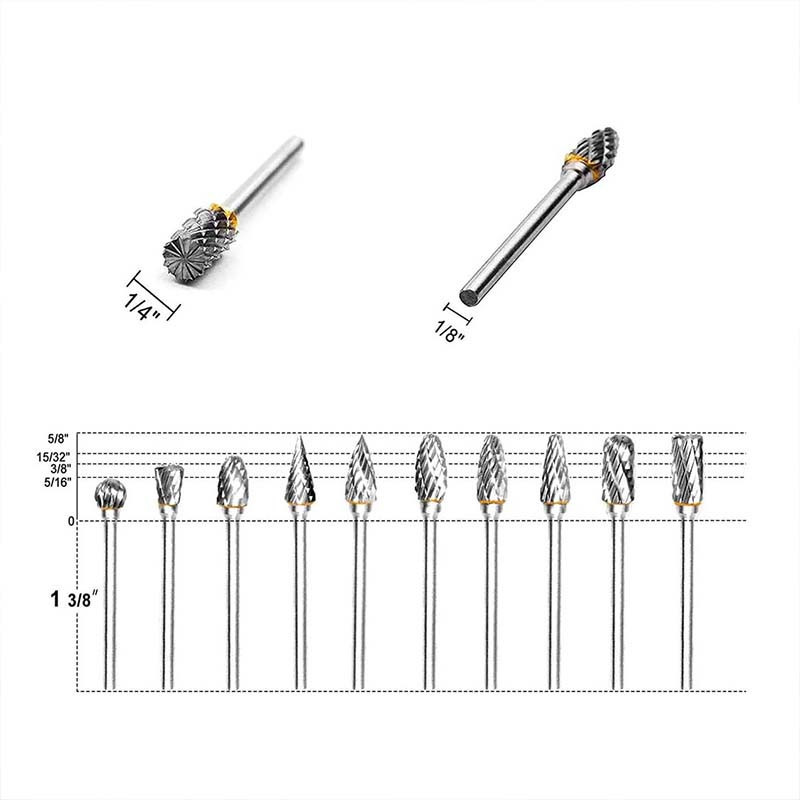 Набор борфрез 10 шт для дремеля и гравера Киев - изображение 8