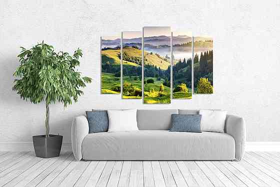Модульна картина у вітальню/спальню Світанок гір LM010_5 Київ