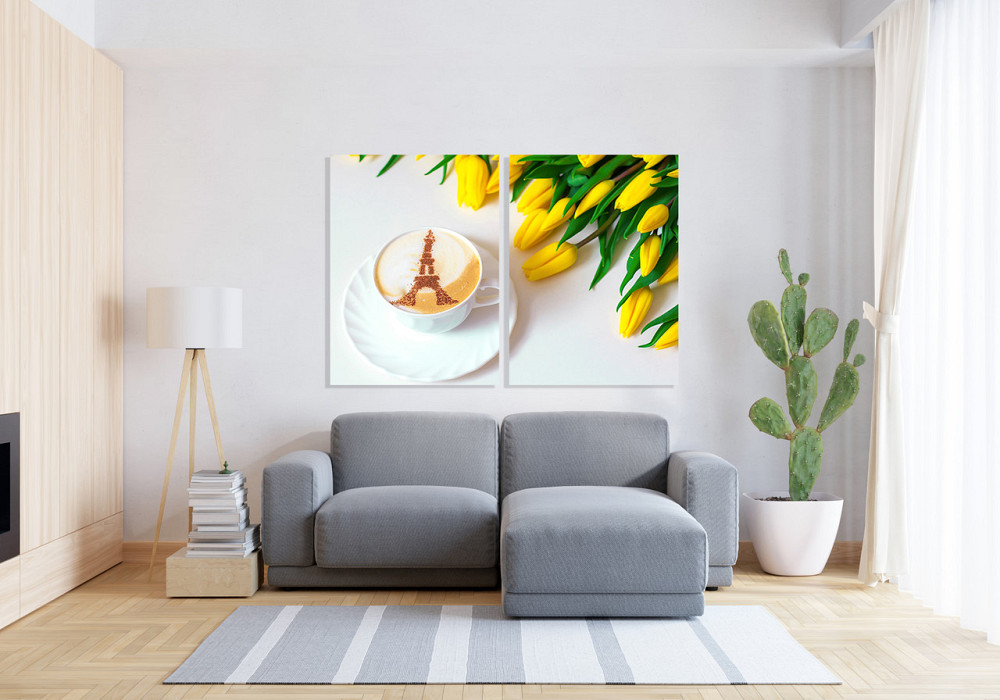 Модульная картина в гостиную / спальню  Жовті тюльпани  TLV-2_042 70x102 см Київ - фото 3