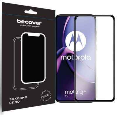 Стекло защитное BeCover Motorola Moto G84 Black (710108) Винница - изображение 1