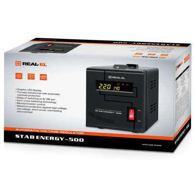 Стабилизатор REAL-EL STAB ENERGY-500 (EL122400011) Винница - изображение 7