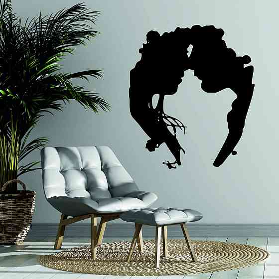 Декоративне настінне 3D Панно «Силует пари», Декор на стіну з об'ємом 90*78 см, Чорний Київ