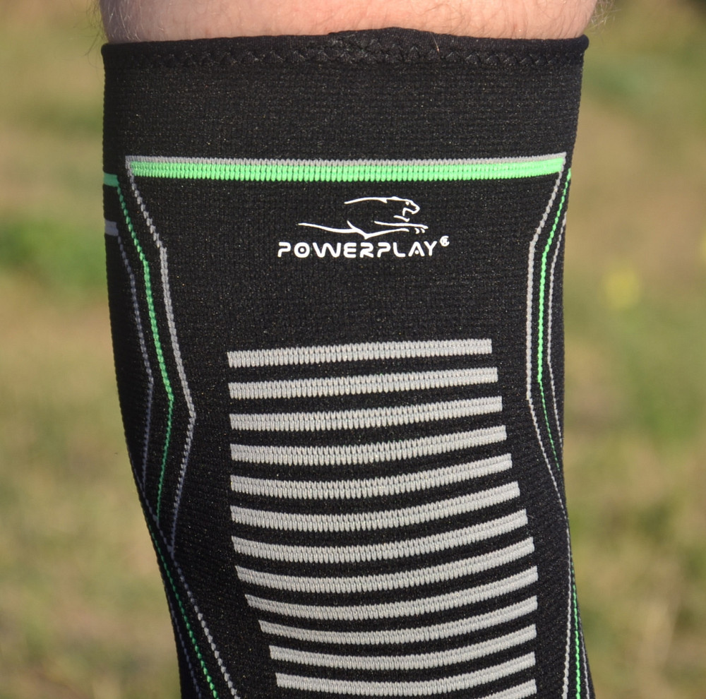 Наколінники PowerPlay 4099 Knee Support Чорно/Зелені L/XL (пара) Каменское - изображение 9
