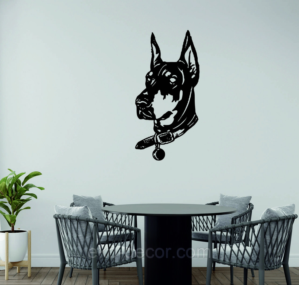 Декоративное настенное Панно «Доберман», Декор на стену 70*34 см, Черный Киев - изображение 4