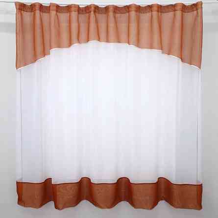 Гардина арка на кухню VR-Textil № 110к белый с терракотовым 270х170 см (52-0628) Киев