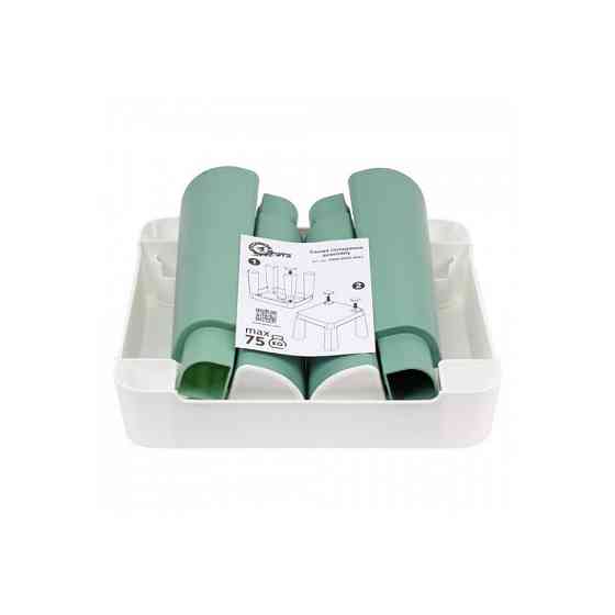 Дитячий табурет 0884TXK, біло-зелений, до 75 кг 32 х 32 х 28 см Вінниця