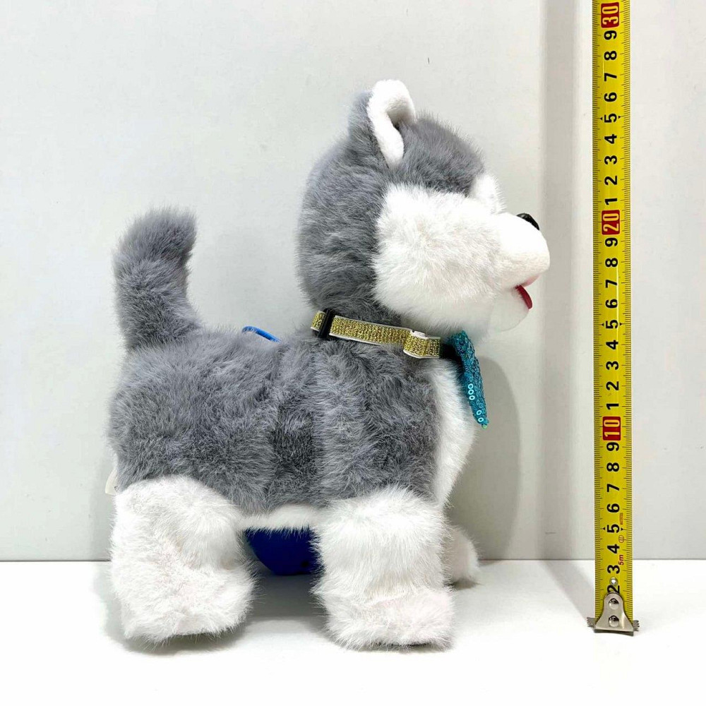 Собачка інтерактивна на повідку ходить махає хвостиком повторюшка 24см Сіра (933-157E) Чернигов - изображение 9