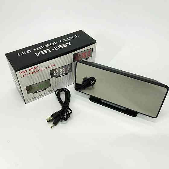 Годинник з датчиком температури та вологості VST-888Y-5, Чорний дзеркальні годинники SU-778 настільні vst Київ