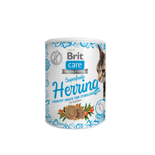 Ласощі для котів Brit Care Cat Snack Superfruits Herring оселедець, 100 г Київ - фото 1