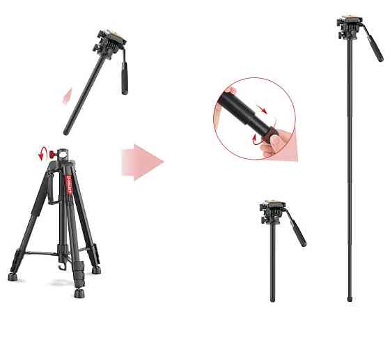 Штатив із горизонтальною відеоголовкою 58-183см Ulanzi U-Select VT-02 Київ