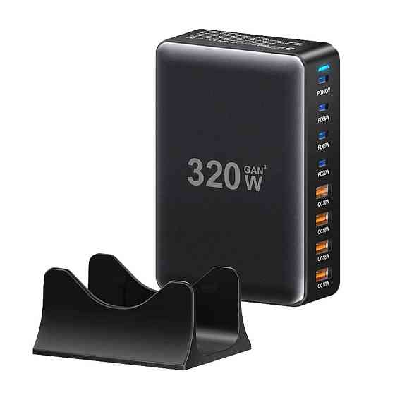 Мережевий зарядний пристрій Essager Engine 320 W 4xUSB-C+4xUSB-A Black (EZC320W-QJB0G-Z) ( 17393 ) Харьков