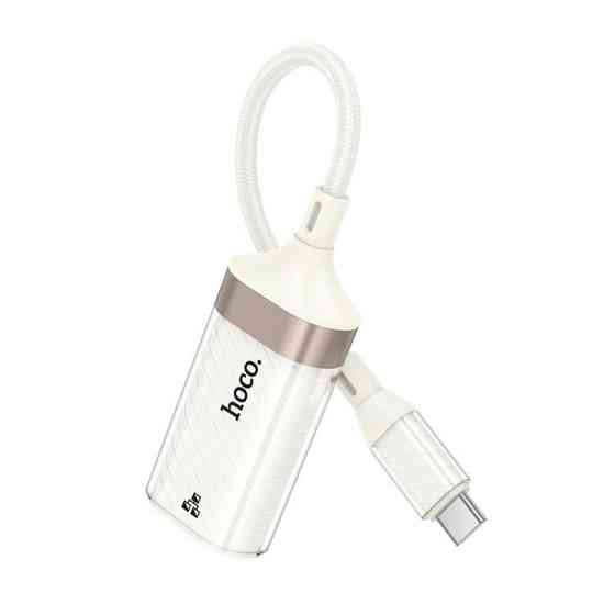 Кабель-переходник HOCO UA41 UA41B Crystal Type-C ethernet adapter(100 mmbps) apricot Киев