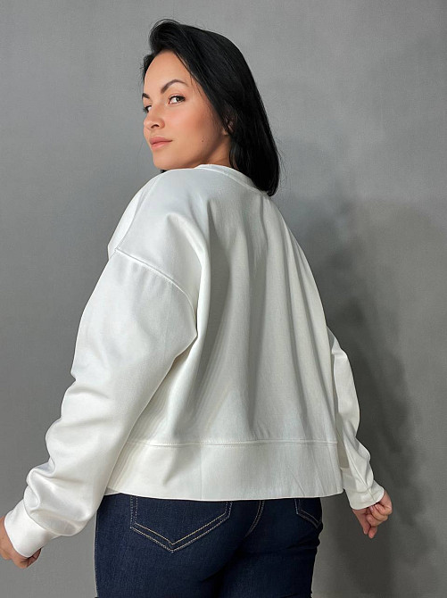 Світшот жіночий U S 293 широкий оверсайз трикотаж напис WANT, білий, one size Київ - фото 8