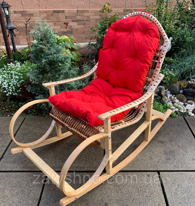 Крісло-гойдалка букова, плетена з лози Київ - фото 4