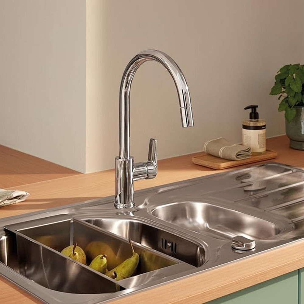 Змішувач для кухні з висувним виливом Grohe StartCurve 30562000 Київ - фото 6