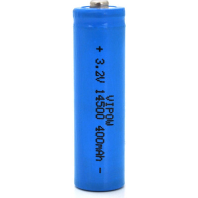 Аккумулятор 14500 LiFePO4 (size AA), 400mAh, 3.2V, TipTop, blue Vipow (IFR14500-400mAhTT / 21438) Винница - изображение 1