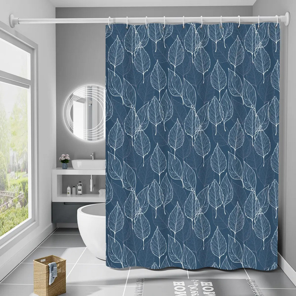 Шторка для ванны и душа с крючками 180x180 см водоотталкивающая шторка для ванной комнаты Каменец-Подольский - изображение 1