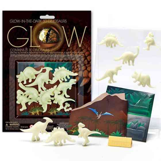 Набір сяючих 3D-наклейок 4M Динозаври (00-05426) Харьков