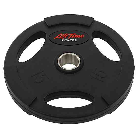 Диск прогумований 15 кг 51 мм LIFE-80154B-15 Гантелі, гирі, штанги і диски Київ