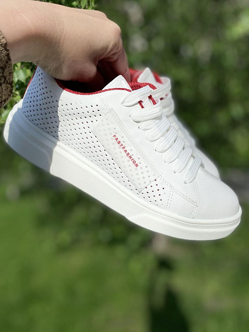 Kentro Кросівки жіночі KENTO 1530 білий/червоний (весна-літо, шкіра натуральна) (3502) Коломия - фото 1