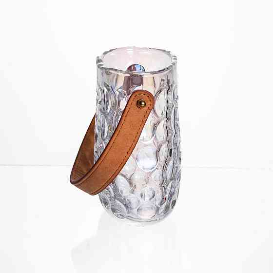 Декоративна ваза-сумочка з ручкою 15 см прозора Київ