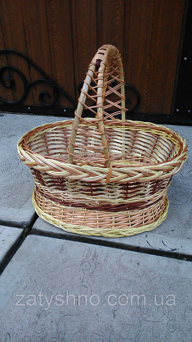 Кошик подарунковий з лози з забарвленням Київ - фото 7