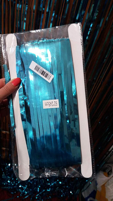 Дождик для фотозоны украшение 245 см на 92 см голубой Киев - изображение 5