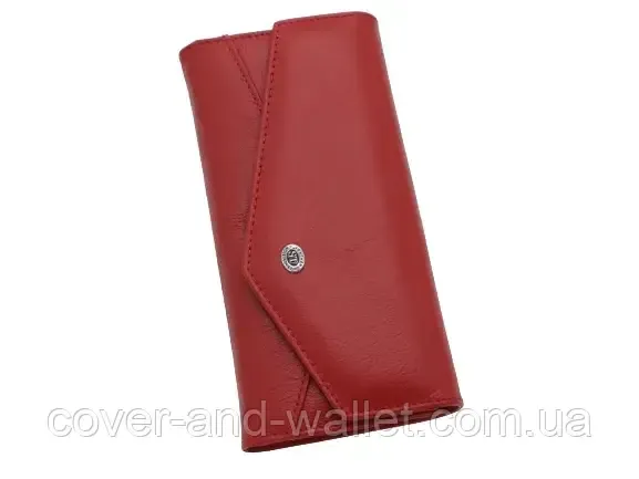 Червоний жіночий гаманець конверт із натуральної шкіри на багато карток ST 212 Київ - фото 7