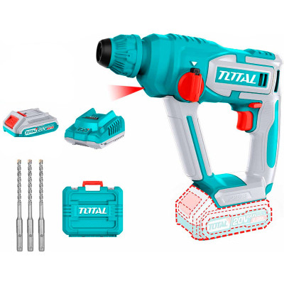 Перфоратор Total TRHLI201681 акумуляторний SDS-Plus, 20В, 2Ah, 850 об/хв, кейс (TRHLI201681) Вінниця - фото 1