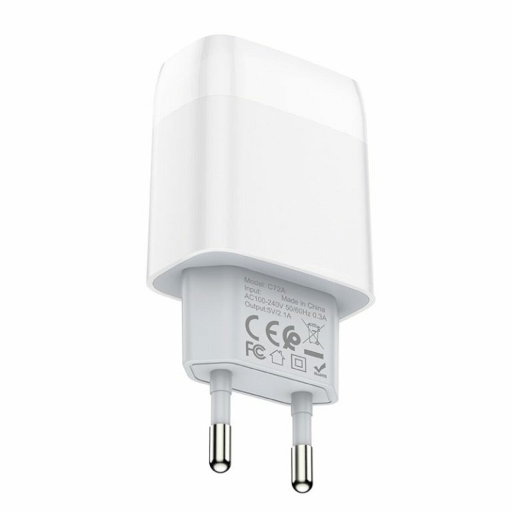 Мережевий зарядний пристрій HOCO C72A Glorious single port charger White Київ - фото 2