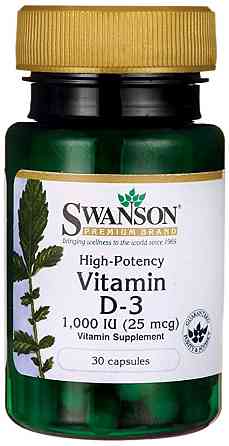 Витамин D3 Swanson Vitamin D3 High Potency 1000 IU (25 mcg) 30 caps Луцк