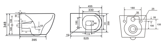 Унітаз підвісний Mixxus Premium ELLIPSE-0309-T1 GRAY 530x360x350mm система змиву TORNADO 1.0  ( MP6655 ) 30564 Харків
