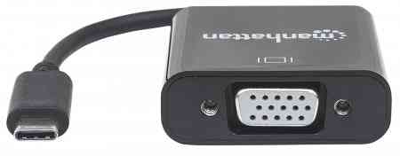 Перехідник USB 3.1 Type-C --> VGA (F), Manhattan чорний Вінниця