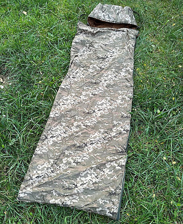 Зимовий спальний мішок Tulumu 180х70+25 см капюшон (до -35С) Піксель Вінниця - фото 2