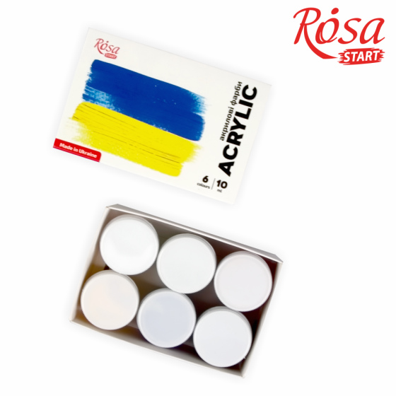 Набор акриловых красок Ukraine 6×10мл ROSA START Киев