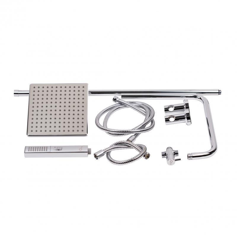 Душова система латунь Qtap Plava на два споживача 1015 мм прямокутна QT1001CRM Chrome Харків - фото 6