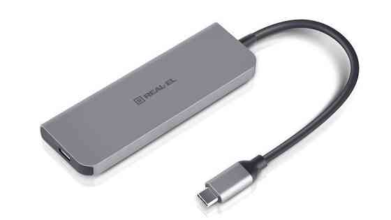 Концентратор REAL-EL CQ-700 Space Grey USB hub Харків