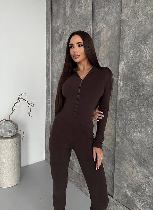 Женский теплый облегающий комбинезон пума Шоколад, 42/44 Одесса - изображение 7